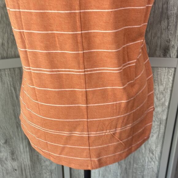 New! prAna Foundation Scoop Neck Tank top Copper Heather Stripe women's M - Picture 8 of 14